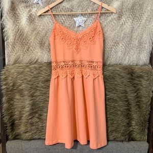 Topshop Coral Lace Dress
